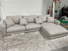 Zara Petite 3 Seater Fabric Lounge with Chaise - 6