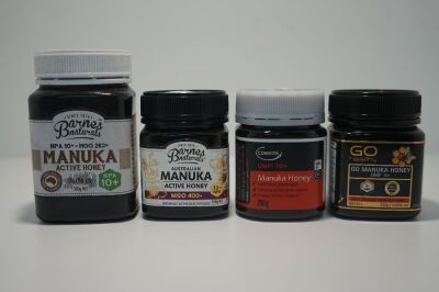4 x Various Brands Manuka Honey, Comvita, Go Healthy & Barnes Naturals, 250g x3, 500g x1,