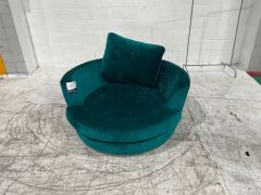 Velvet Fabric Swivel Chair - 2