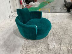 Velvet Fabric Swivel Chair - 5