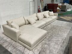 Zara 3 Seater Fabric Modular Lounge with Chaise - 3