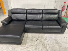 Langham 3 Seater Leather Electric Recliner with Chaise - 2