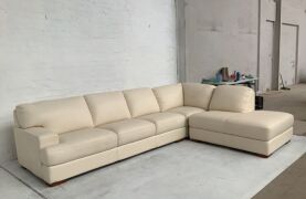DNL Melbourne 3 Seater Leather Modular Lounge with Chaise - 3