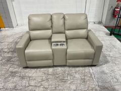 Encore 2 Seater Electric Leather Recliner Loveseat with 2 Cupholders - 2