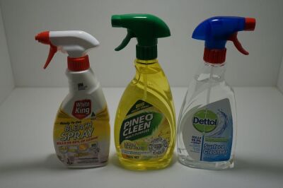 16 x Dettol Antibacterial Surface Cleanser Sprays 500ml, incl. Dettol, White Kind & Pine O Cleen, 16 Bottles