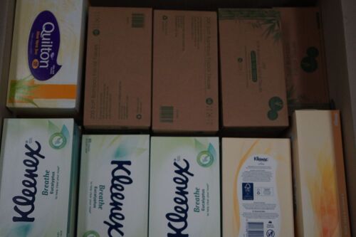 Various Tissue Boxes including Kleenex and Sorbent approx 40 boxes