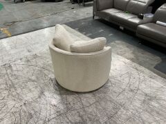 Hug Fluffy Fabric Swivel Chair - 5