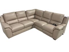 Carlton 4 Seater 3 Piece Leather Modular with 1 Electric Recliner