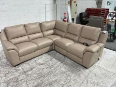 Carlton 4 Seater 3 Piece Leather Modular with 1 Electric Recliner - 2