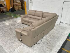 Carlton 4 Seater 3 Piece Leather Modular with 1 Electric Recliner - 3