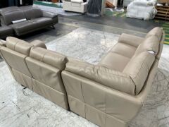 Carlton 4 Seater 3 Piece Leather Modular with 1 Electric Recliner - 4