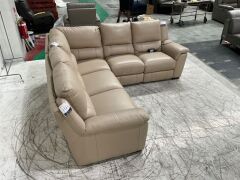 Carlton 4 Seater 3 Piece Leather Modular with 1 Electric Recliner - 5