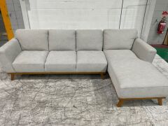Heston 3 Seater Fabric Corner Modular Lounge - 3