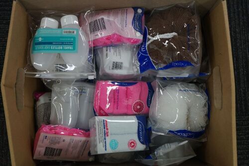 Various Manicare Sponges, Exfoliators, Body Scrubbers & Travel Kits, Approximately 20 Units