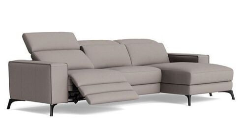 Vitorio 3 Seater Leather Modular Lounge with Chaise