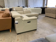 Austin 5 Seater Leather Modular Lounge with Chaise - 7