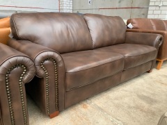 Cambridge 3 Seater Leather Sofa - 5