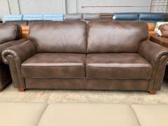 Cambridge 3 Seater Leather Sofa - 6