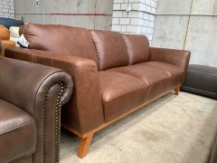 Heston 3 Seater Leather Sofa - 3