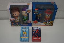 Paw Patrol & Toy Story Bath Buddies Packs, Spiderman Bandages x12, Bananas in Pyjamas Bandages x10 - 2