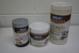 Bioglan Organic Coconut Oil 300g x 5, Bioglan Organic Coconut Oil 900g x 2, Bioglan Organics Coconut Oil 100 soft capsules