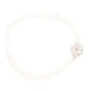 Lovely Single Strand Bracelet Of Japanese Near Round Akoya Pearls On White Silk. - 2