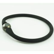Tahitian pearl set neoprene rubber elastic bracelet