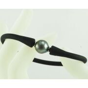 Tahitian pearl set neoprene rubber elastic bracelet - 3