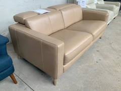 Dixon 2.5 Seater Leather Sofa with Adjustable Headrests - 3