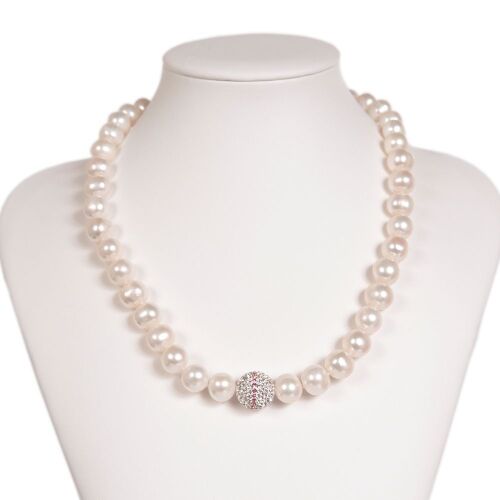 Freshwater Pearl & Crystal Set Necklace