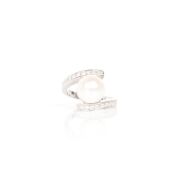 White Pearl And Cubic Zirconia Sterling Silver Ring