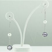 Freshwater pearl & amethyst set earrings