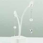 Freshwater pearl & amethyst set earrings - 2