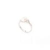 White Pearl And Black Cubic Zirconia Sterling Silver Ring - 3