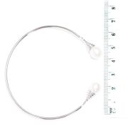 Natural Freshwater White Pearl And Sterling Silver Adjustable Bangle - 4