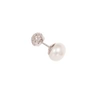 Freshwater Pearl And CZ Set Sterling Silver Earrings - 2