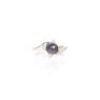 Black Pearl And Cubic Zirconia Sterling Silver Ring