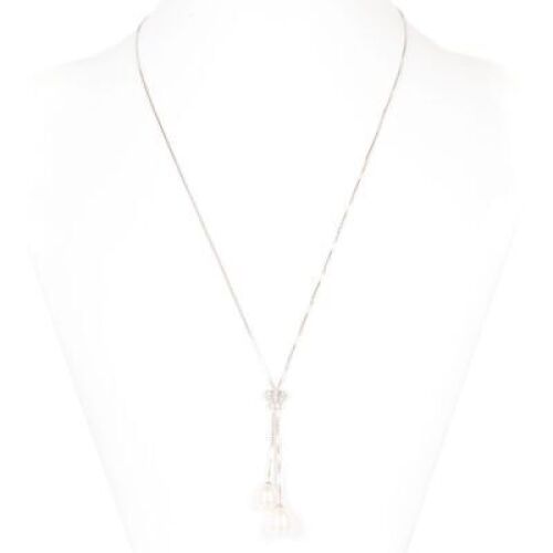 Natural Freshwater Pearl & CZ Set Necklace