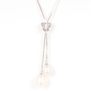 Natural Freshwater Pearl & CZ Set Necklace - 2