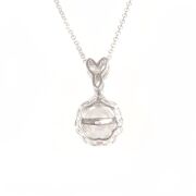 Natural Freshwater Pearl & CZ Set Silver Necklace And Pendant - 4