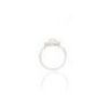 White Pearl And Cubic Zirconia Sterling Silver Ring - 2