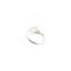 White Pearl And Cubic Zirconia Sterling Silver Ring - 3