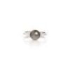 Black Pearl And Cubic Zirconia Sterling Silver Ring