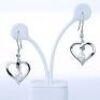 White freshwater pearl heart shaped earrings in sterling silver