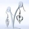 White freshwater pearl heart shaped earrings in sterling silver - 2
