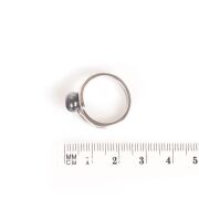 Black Pearl Sterling Silver Ring - 5