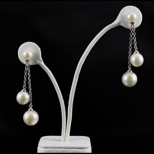 Freshwater pearl set sterling silver earrings