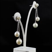 Freshwater pearl set sterling silver earrings - 2