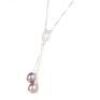 Natural Black Freshwater Pearl & CZ Set Necklace - 3