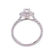One ladies platinum Halo style round brilliant cut diamond ring TDW=0.72ct - 2